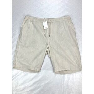 Dressmann Linen Blend Drawstring Shorts Mens Sz 3XL Beige Breathable Coastal NEW
